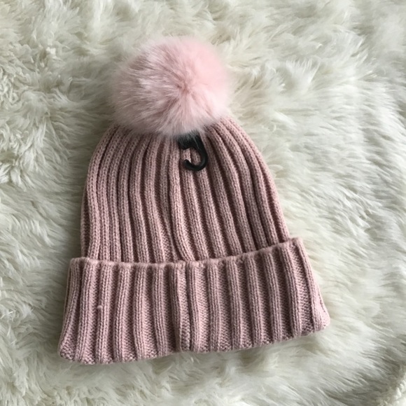 NWT H&M Pink Hat w/ Furry Pom Pom - Picture 2 of 2